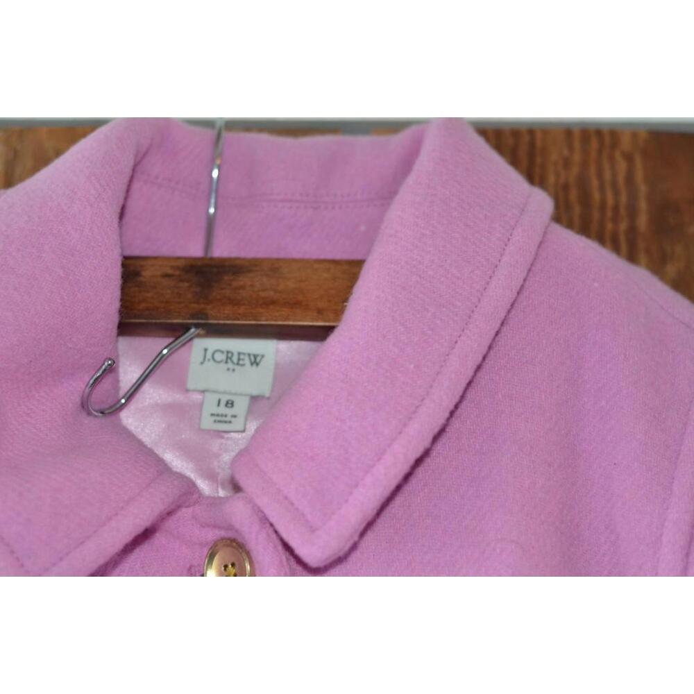 J Crew Coat Womens 18 Pink Double Cloth Wool Long Winter Jacket - Picture 3 of 6